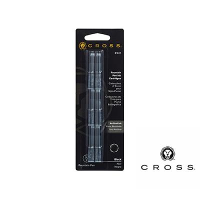 CROSS Fountain Pen Ink Cartridge -Black, 6 per card (8921)