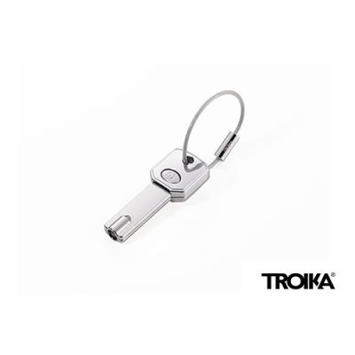 Troika Light Key, LED Light Keychain in shape of Key, Chrome
