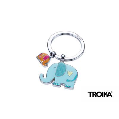 Troika Lucky Elephants Keychain with Two Charms