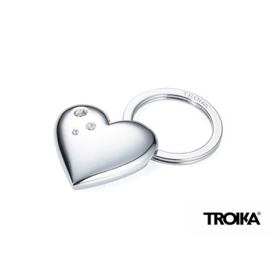 Troika Girl's 3D Heart Keyring  with Swarovski Crystal