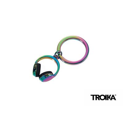 Troika Headphones Charm Keyring with Spectrum Finish