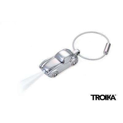 Troika Light Sports Car LED Light Keychain Mat Silver