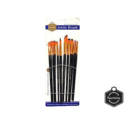 Keep Smiling Professional Artist Paint Brush Set of 12 Different Shapes Multi Functional for Canvas, Watercolor, Oil and Acrylic Painting - Black/Gold