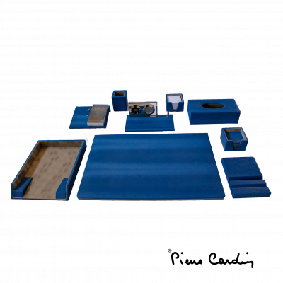 Pierre Cardin Desk set 9 pieces - Blue