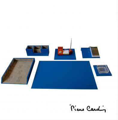Pierre Cardin Desk-top Set 6 Pieces -Matt Blue