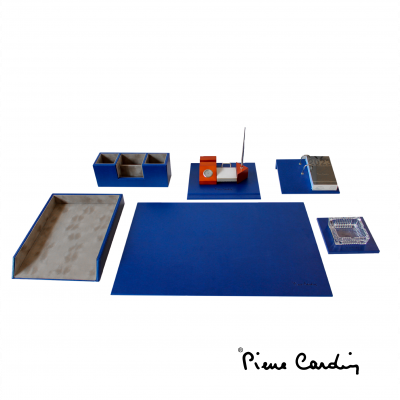Pierre Cardin Desk-top Set 6 Pieces - Metallic Blue
