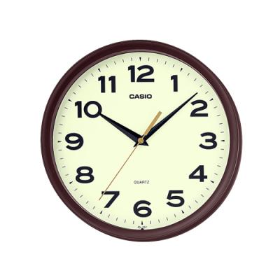 Casio IQ151-5 Analog Brown Resin Wall Clock