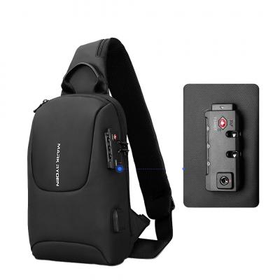 MARK RYDEN Anti-theft Shoulder Bag for Men, Crossbody Bags with USB Charging Port, Waterproof Chest Bag for Travel, Work, School, Business - Black