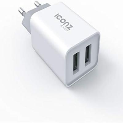 Iconz Bazix Wall Charger Dual USB Ports - XWC02W - White